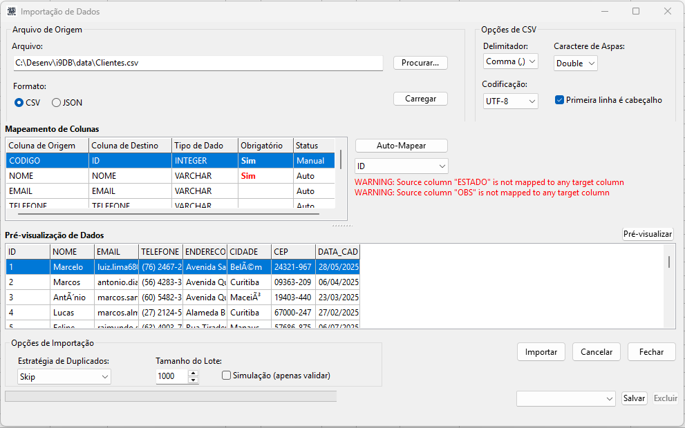 ETL, Web Scraping & Ingestão - Screenshot da funcionalidade